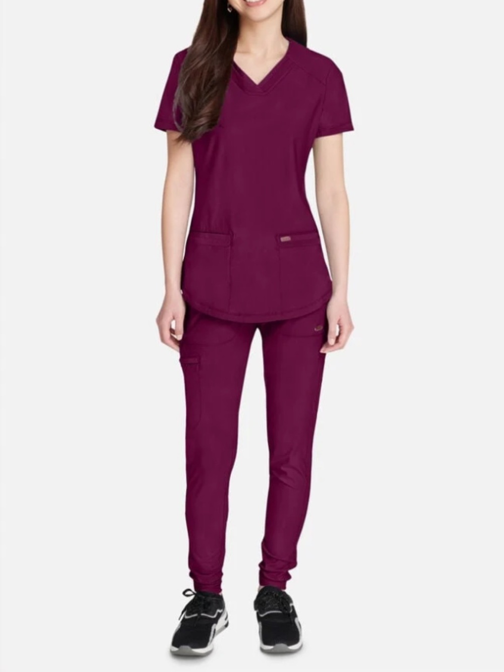Cherokee Women's Short Sleeve Scrub Top - Burgundy